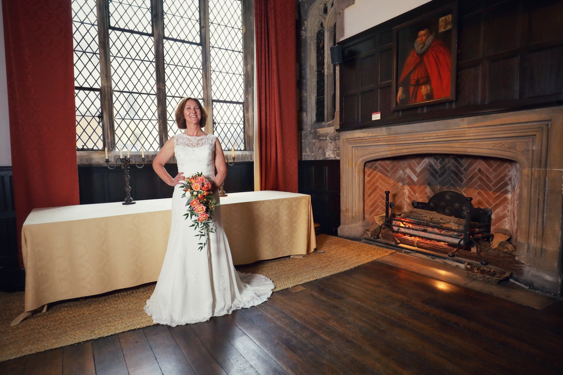 Bride in Tudor House main hall